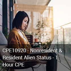 CPE10920 - Nonresident & Resident Alien Status - 1 Hour CPE